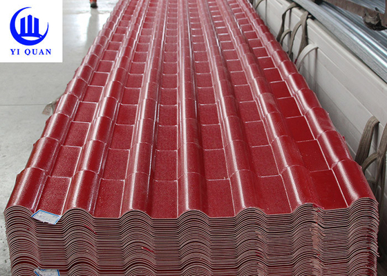couleur rouge de brique d'ASA Spanish Bamboo Roof Sheet de largeur de 1050mm