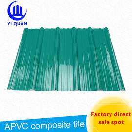 Tuiles de toit de PVC de l'envergure 210mm de vert de BS4203 ASTM longues